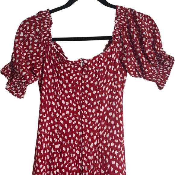 Since Then Holiday Guka Polka Dot Puff Sleeve Dress Size L - Picture 4 of 15